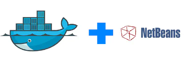 Docker logo + Netbeans logo