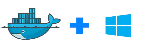 Docker Logo + Windows 10 Logo