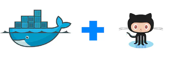 Docker Logo + GitHub Logo