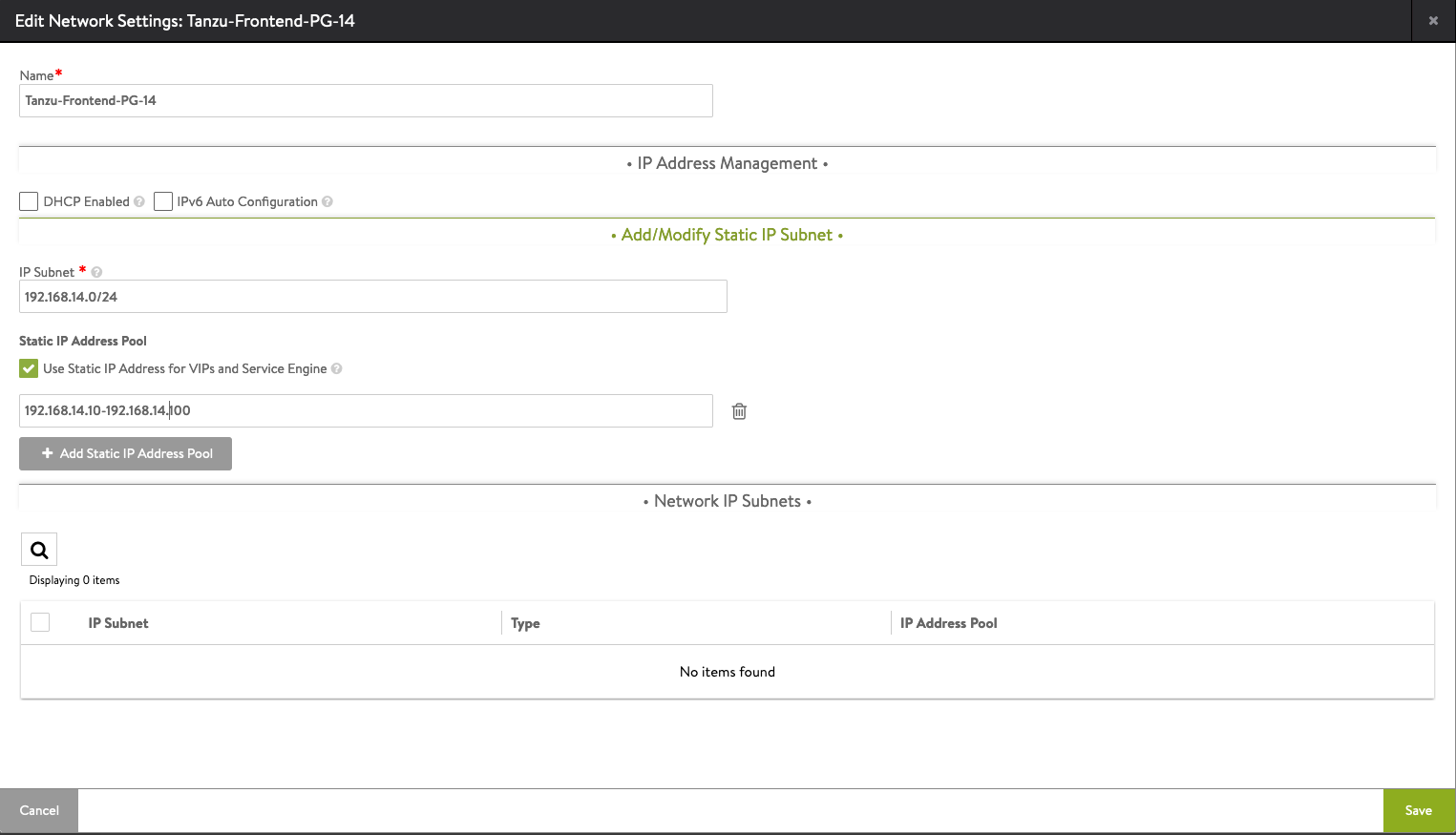 NSX Adavenced Load Balancer network settings